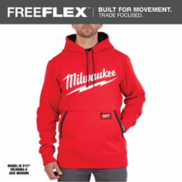 FREEFLEX™ Pullover Hoodie - Red, Size S, Cotton/Polyester, Breathable Fabric