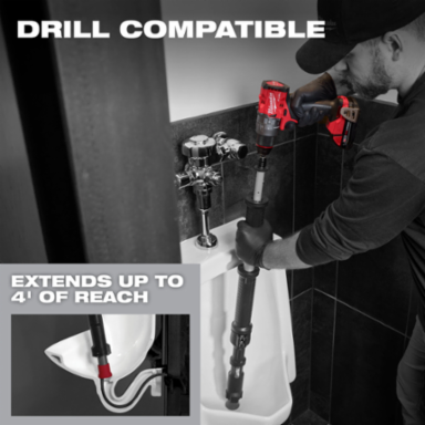 M12TM TRAPSNAKETM 4' Urinal Auger with 3/8 Inch Cable and Electric Power Source