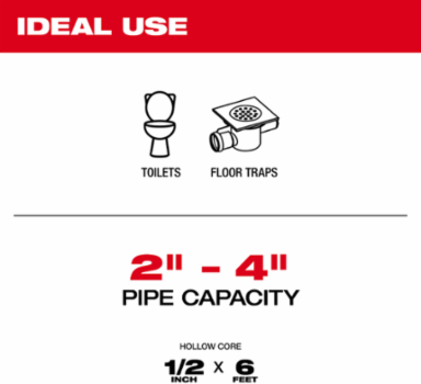 M12TM TRAPSNAKETM 6 ft Toilet Auger, Electric, 1/2 Inch Cable