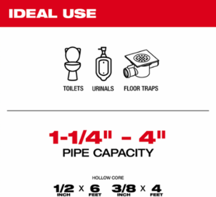 M12 TRAPSNAKE 2-Tool Combo Kit with 4' Urinal & 6' Toilet Augers