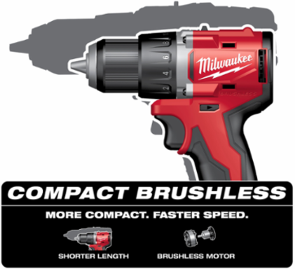 M18 Compact Brushless 1/2 Inch Drill/Driver Kit, 550 in-lbs Torque, 1700 RPM