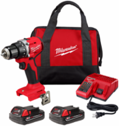 M18 Compact Brushless 1/2 Inch Drill/Driver Kit, 550 in-lbs Torque, 1700 RPM