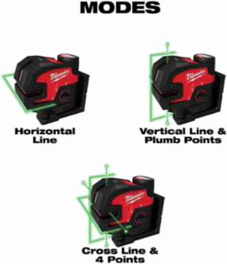 M12 Green Laser Level - 125 ft Reach, Self-Leveling, IP54 Rated