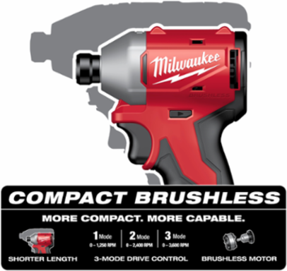M18TM Compact Brushless 1/4 Inch Hex 3-Speed Impact Driver, 1,700 in-lbs Torque, 3600 RPM