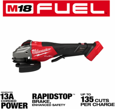 M18 FUEL™ 4-1/2"-6" Braking Grinder, Paddle Switch