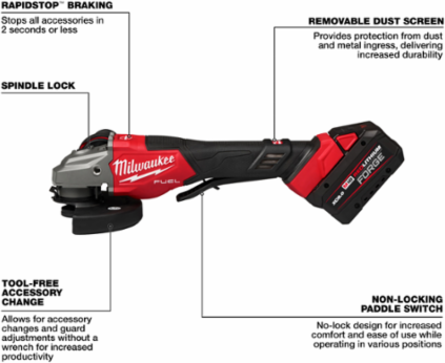 M18 FUEL™ 4-1/2"-6" Braking Grinder, Paddle Switch Kit