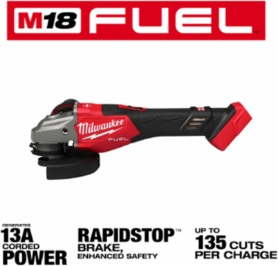M18 FUEL™ 4-1/2"-6" Braking Grinder, Slide Switch