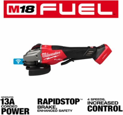 M18 FUEL™ 4-1/2"-6" Variable Speed Braking Grinder, Paddle Switch w/ ONE-KEY™