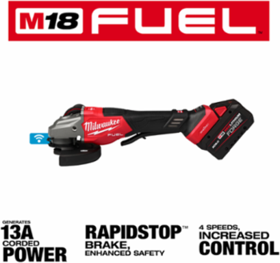 M18 FUEL™ 4-1/2"-6" Variable Speed Braking Grinder, Paddle Switch w/ ONE-KEY™ Kit