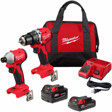 M18TM Compact Brushless 2-Tool Combo Kit, 5.8 Inch Hammer Drill, 1,700 in-lbs Torque
