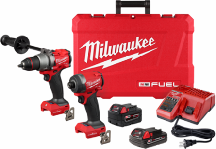 M18 FUELTM 2-Tool Combo Kit, 1/2 Inch Hammer Drill, 1/4 Inch Impact Driver, 5.0Ah Battery