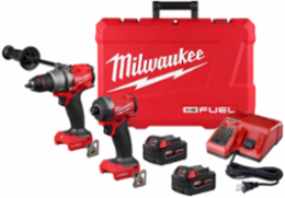 M18 FUEL™ 2-Tool Combo Kit, 1/2 Inch Hammer Drill, 1/4 Inch Impact Driver, 5.0Ah Battery