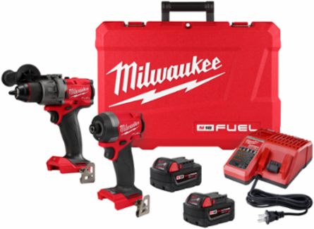 M18 FUEL™ 2-Tool Combo Kit: 1/2" Hammer Drill, 1/4" Impact Driver, 18V, 2 Batteries