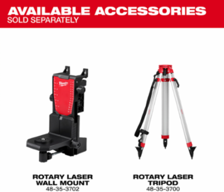 M18 Red Exterior Rotary Laser Level Kit - 2000 Ft Working Range, 7.14 lbs, 18V Battery