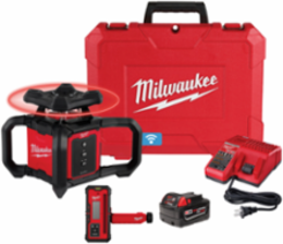 M18 Red Exterior Rotary Laser Level Kit - 2000 Ft Working Range, 7.14 lbs, 18V Battery