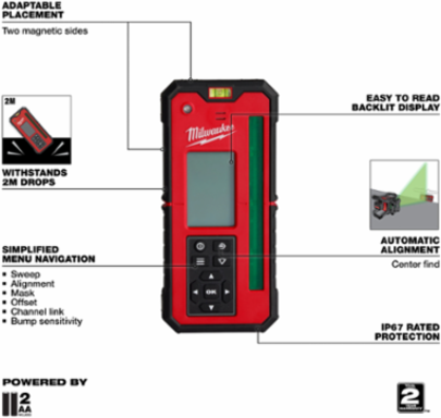 M18 Green Rotary Laser Level Kit, 1000 ft Range, 7.5 lbs, Self-Leveling, Includes Remote & Wall Mount
