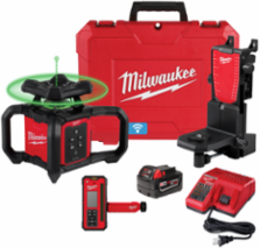 M18 Green Rotary Laser Level Kit, 1000 ft Range, 7.5 lbs, Self-Leveling, Includes Remote & Wall Mount