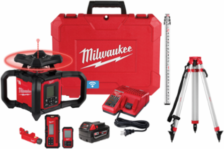 M18 Red Dual Slope Rotary Laser Level Kit, 4000 Ft Range, 1/16 In Accuracy