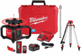 M18 Red Dual Slope Rotary Laser Level Kit, 4000 Ft Range, 1/16 In Accuracy