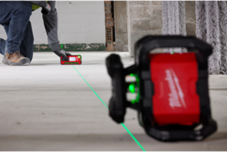 Green Rotary Laser Remote Control & Receiver, 1000 ft Range, +/- 1/32 in Accuracy