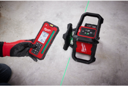 Green Rotary Laser Remote Control & Receiver, 1000 ft Range, +/- 1/32 in Accuracy