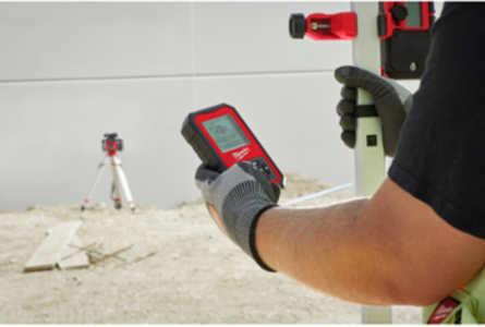 Red Exterior Dual Slope Rotary Laser Receiver, 4000 Ft Range, 7.11 Inch Length, IP67 Rated