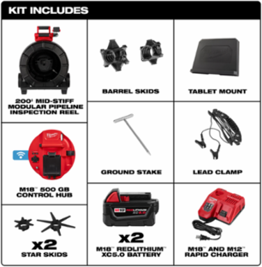M18™ 200’ Mid-Stiff Modular Pipeline Inspection System