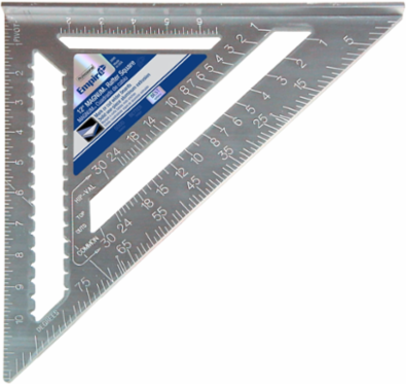 12 Inch Heavy Duty Magnum Rafter Square, Solid Aluminum, Stamped Conversion Tables
