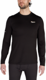 WORKSKIN Crew Neck Baselayer Shirt 3X - Black, Moisture-Wicking, Odor Control