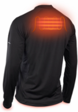 USB Rechargeable Heated Midweight Base Layer - X-Large, Polyester, Fleece Lined