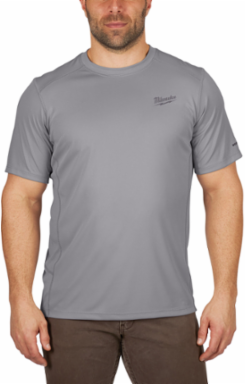 WORKSKINTM Lightweight Performance Short Sleeve Shirt Gray XL, Polyester, UV Protection