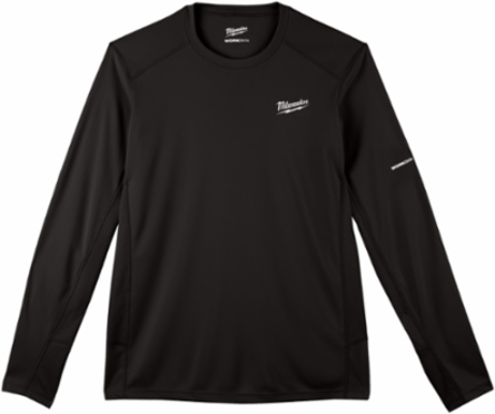 WORKSKINTM Lightweight Performance Shirt, Long Sleeve, 2X-Large, Black, Moisture-Wicking Fabric