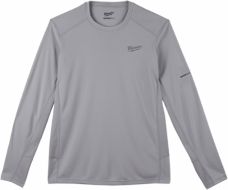 WORKSKIN Lightweight Performance Long Sleeve Shirt - Gray, Large, 100% Polyester