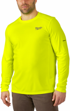 WORKSKINTM Long Sleeve Performance Shirt - Hi Vis Yellow, 3X-Large, Polyester