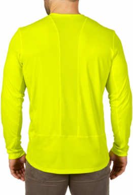 WORKSKINTM Lightweight Long Sleeve Performance Shirt, Hi Vis Yellow, Large