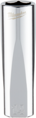 3/8 Inch Drive 14mm Metric 6-Point Deep Socket, Chrome Finish