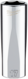 3/8 Inch Drive 17mm Deep 6-Point Socket, Chrome Finish, Steel