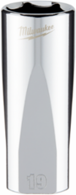 3/8 Inch Drive 19mm Deep Socket, 6-Point, Chrome Finish