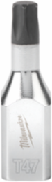 3/8 Inch Drive T47 Torx Bit Socket, 2 Inch Length, S2 Steel, Chrome Plated