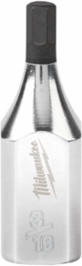 3/8 Inch Drive 3/16 Inch Hex Bit Socket, Chrome, S2 Steel, 1.750 Inch Length
