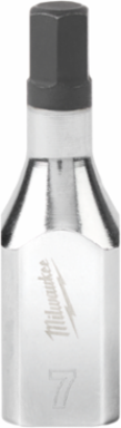 3/8 Inch Drive 7mm Hex Bit Socket, Chrome, 2 Inch Length, One-Piece Design