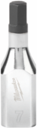 3/8 Inch Drive 7mm Hex Bit Socket, Chrome, 2 Inch Length, One-Piece Design