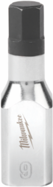 3/8 Inch Drive 9mm Hex Bit Socket, 2 Inch Length, S2 Steel, Chrome Finish