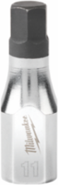 3/8 Inch Drive 11mm Hex Bit Socket, Standard, S2 Steel, Chrome Plated
