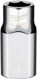 1/2 Inch Drive 7/16 Inch Socket, Chrome Vanadium Steel, 6 Point