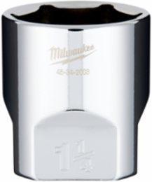 1/2 Inch Drive 1-1/4 Inch Socket, Chrome Vanadium Steel, 6 Point