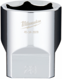 1/2 Inch Drive 28mm Standard Socket, Chrome Vanadium Steel, 6-Point
