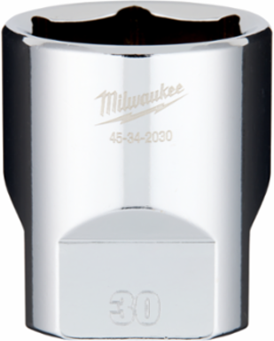 1/2 Inch Drive 30mm Metric Socket, 6-Point, Chrome Vanadium Steel