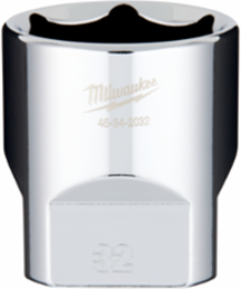 1/2 Inch Drive 32mm Socket, 6-Point, Chrome Vanadium Steel