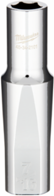 1/2 Inch Drive 7/16 Inch Deep Well Socket, 6-Point, Chrome Finish
